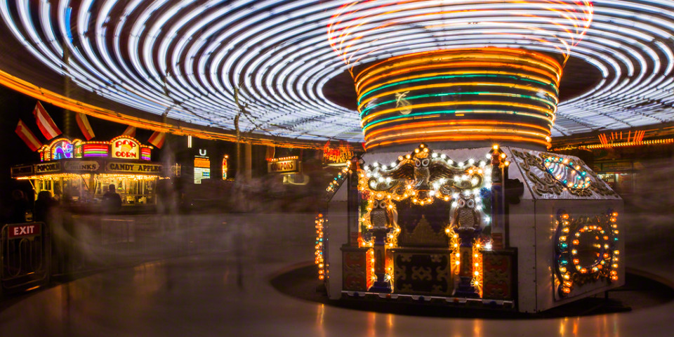 Blur shows the motion of the Merry Go Round