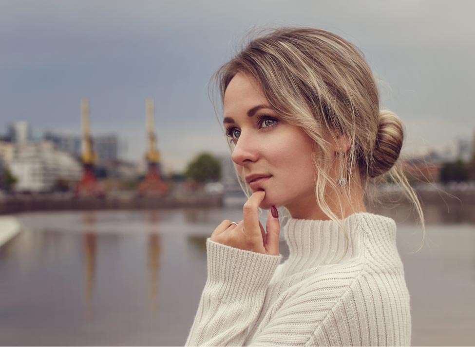 Portrait of a girl before a rainfall