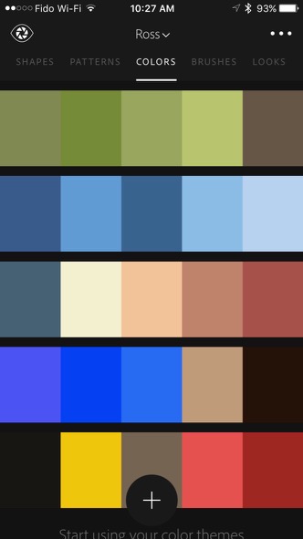 A reusable palette created with Adobe Capture (the top bar)