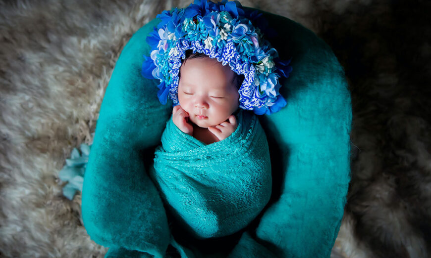 Baby wrapped in blanket