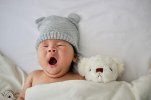 Baby yawning
