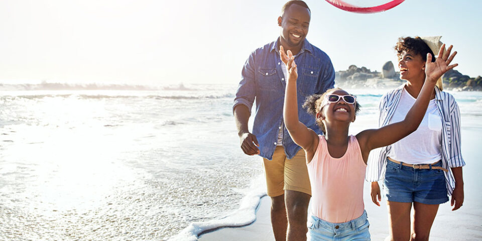 Family on the beach