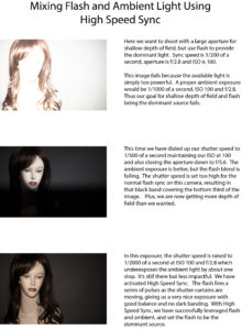 Mixing Flash and Ambient Light Using High Speed Sync