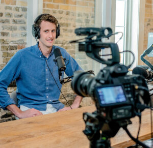 Video recording of podcast