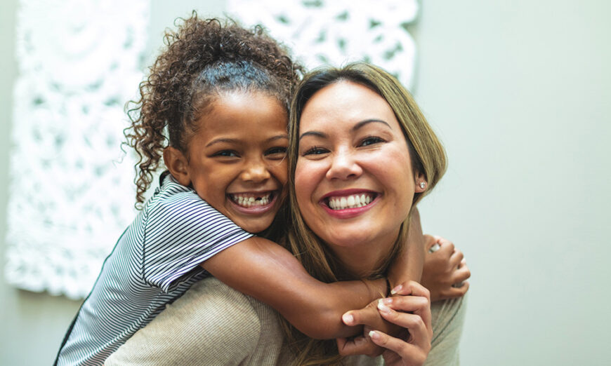 Mom and Daughter Portrait at Home