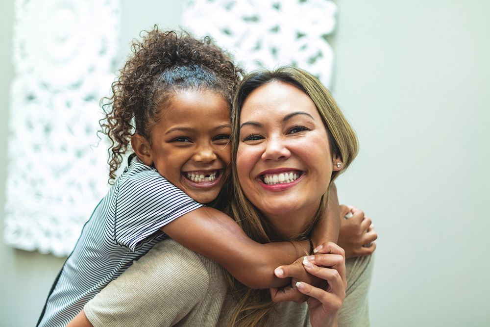 Mom & Daughter Portrait at Home