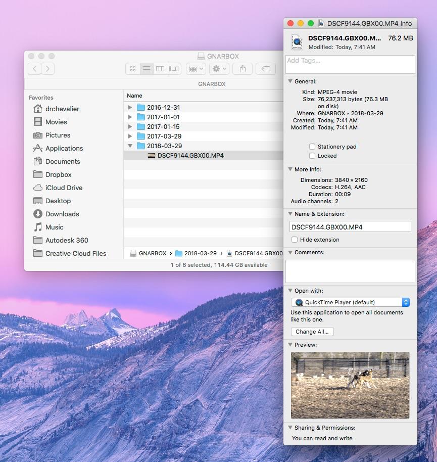 Previewing Image and Checking Info is easy with the GNARBOX App