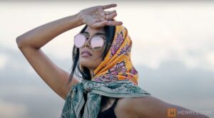 Lady wearing scarf on her head