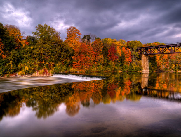 Paris Waterfall in Autumn