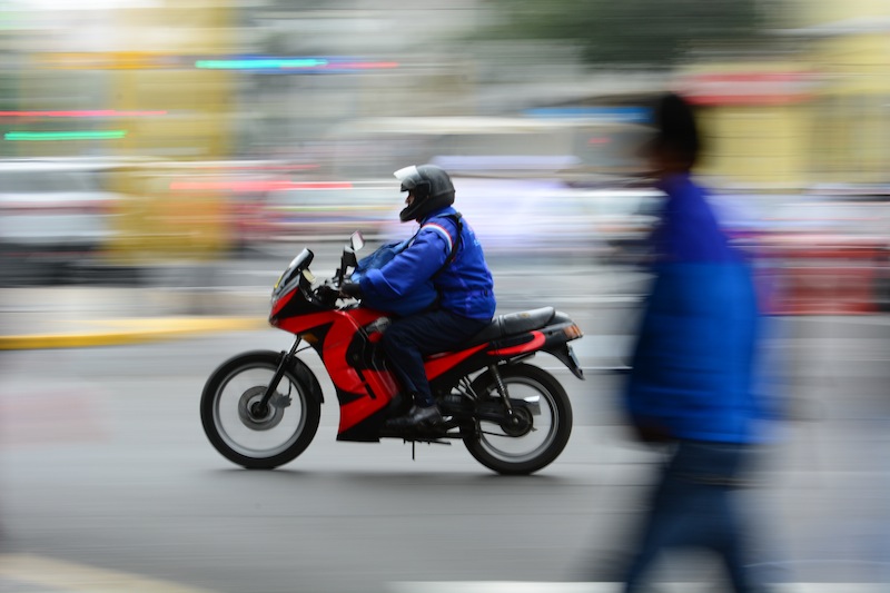 Motorcycle in Miraflores, Lima